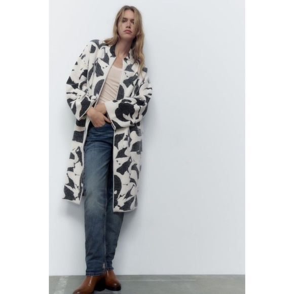 Zara Jackets & Blazers - Zara Woman Jacquard Knit Coat
